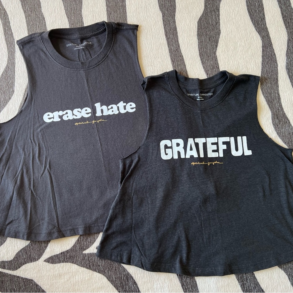 Bundle of 2 Spiritual Gangster crop tops.